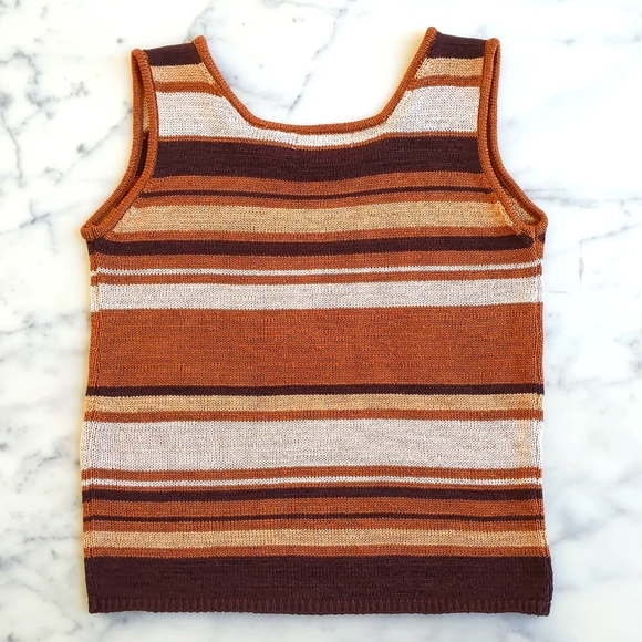 NWOT. JohnPaulRichard Multicolor Knit Stripe Vest. - Picture 4 of 4